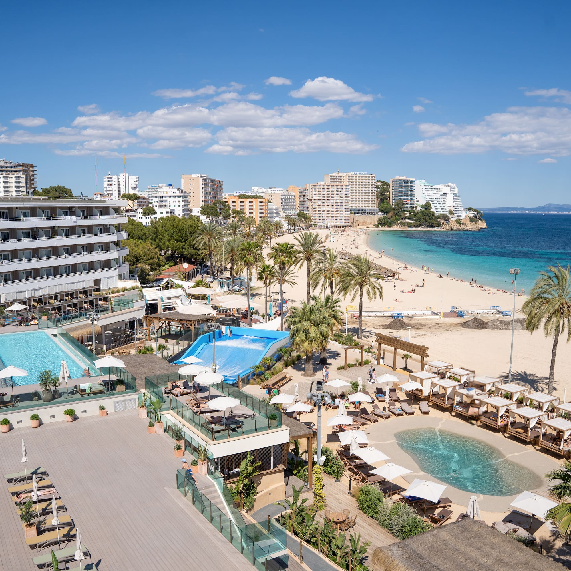 a city with buildings and water