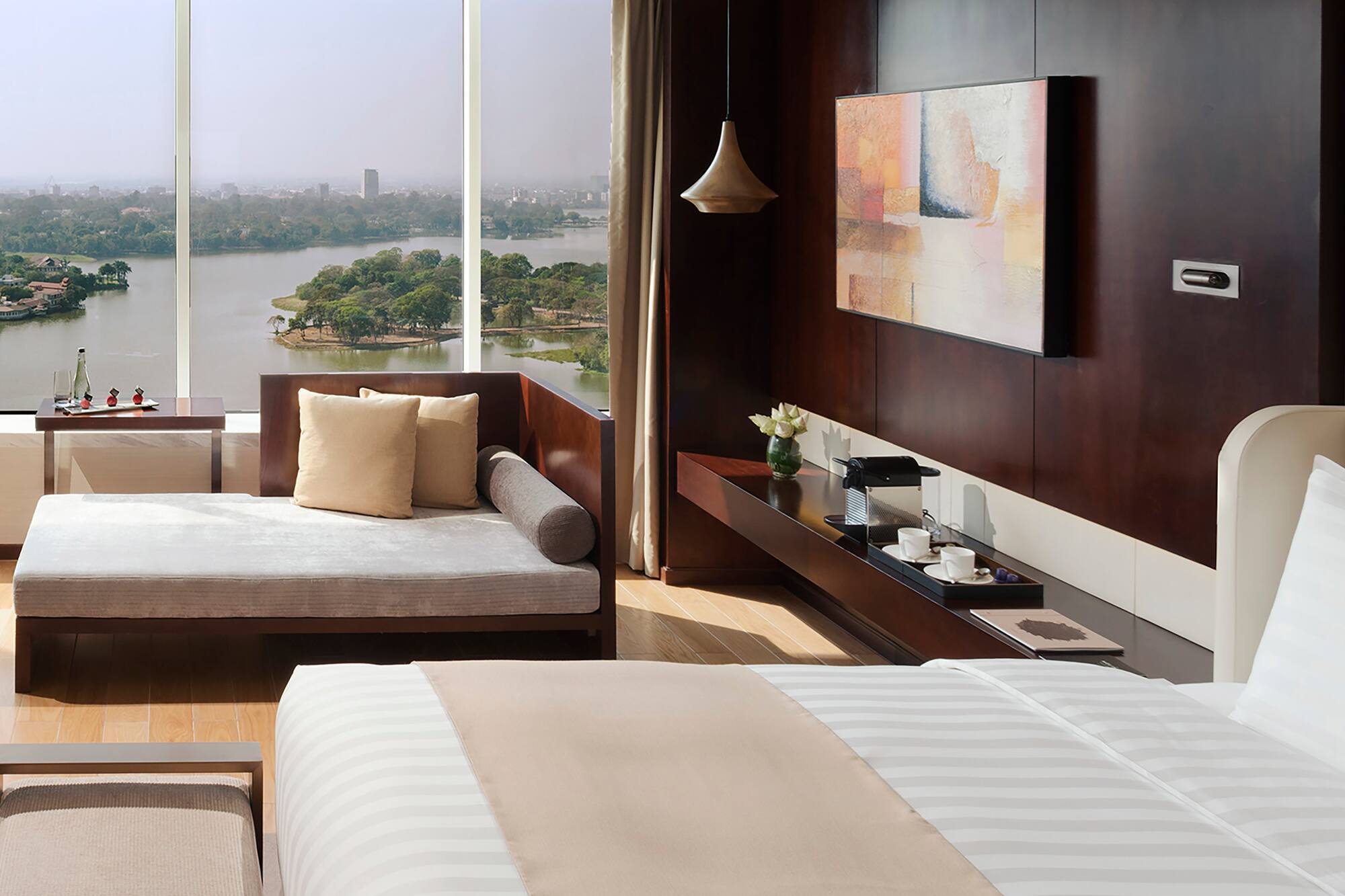 a room with a bed and a couch