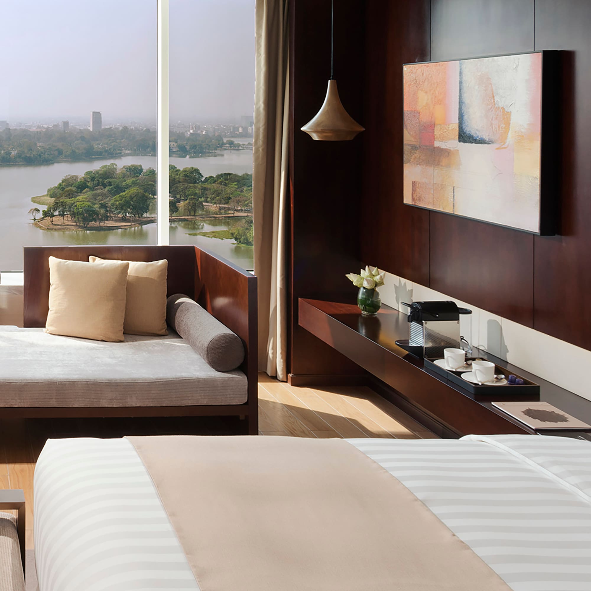 a room with a bed and a couch