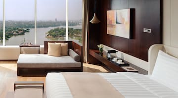 a room with a bed and a couch
