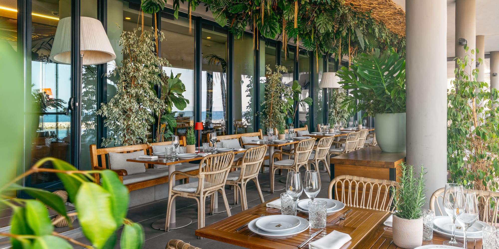 a restaurant with tables and chairs