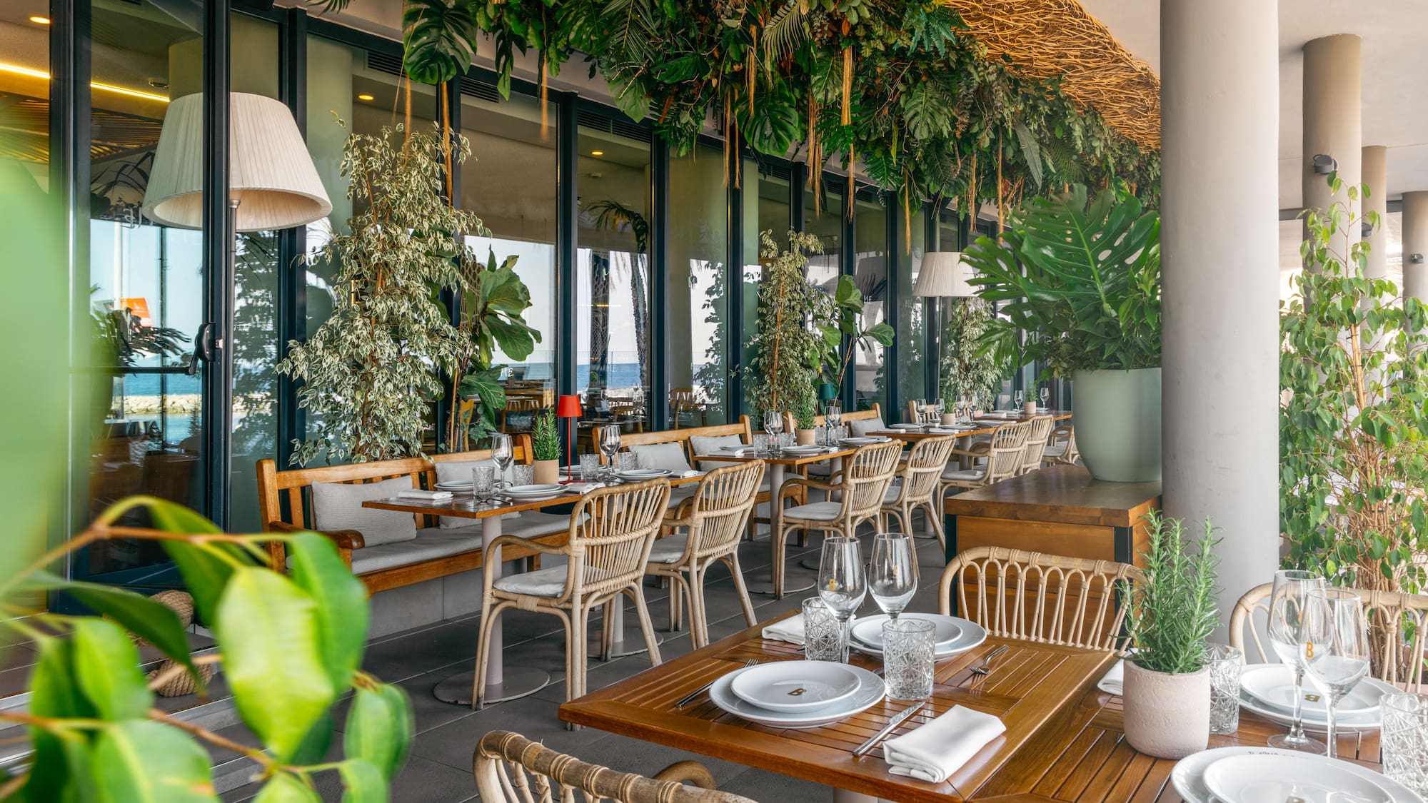 a restaurant with tables and chairs