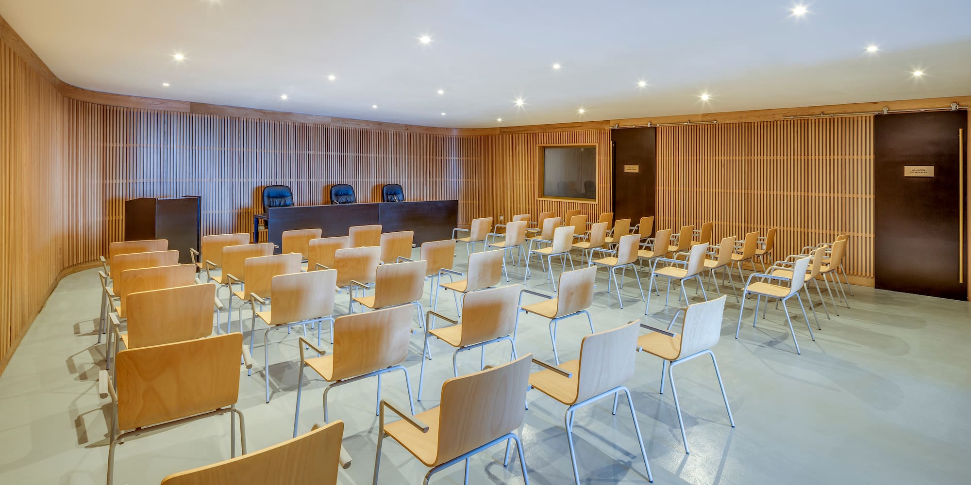 a room with many chairs