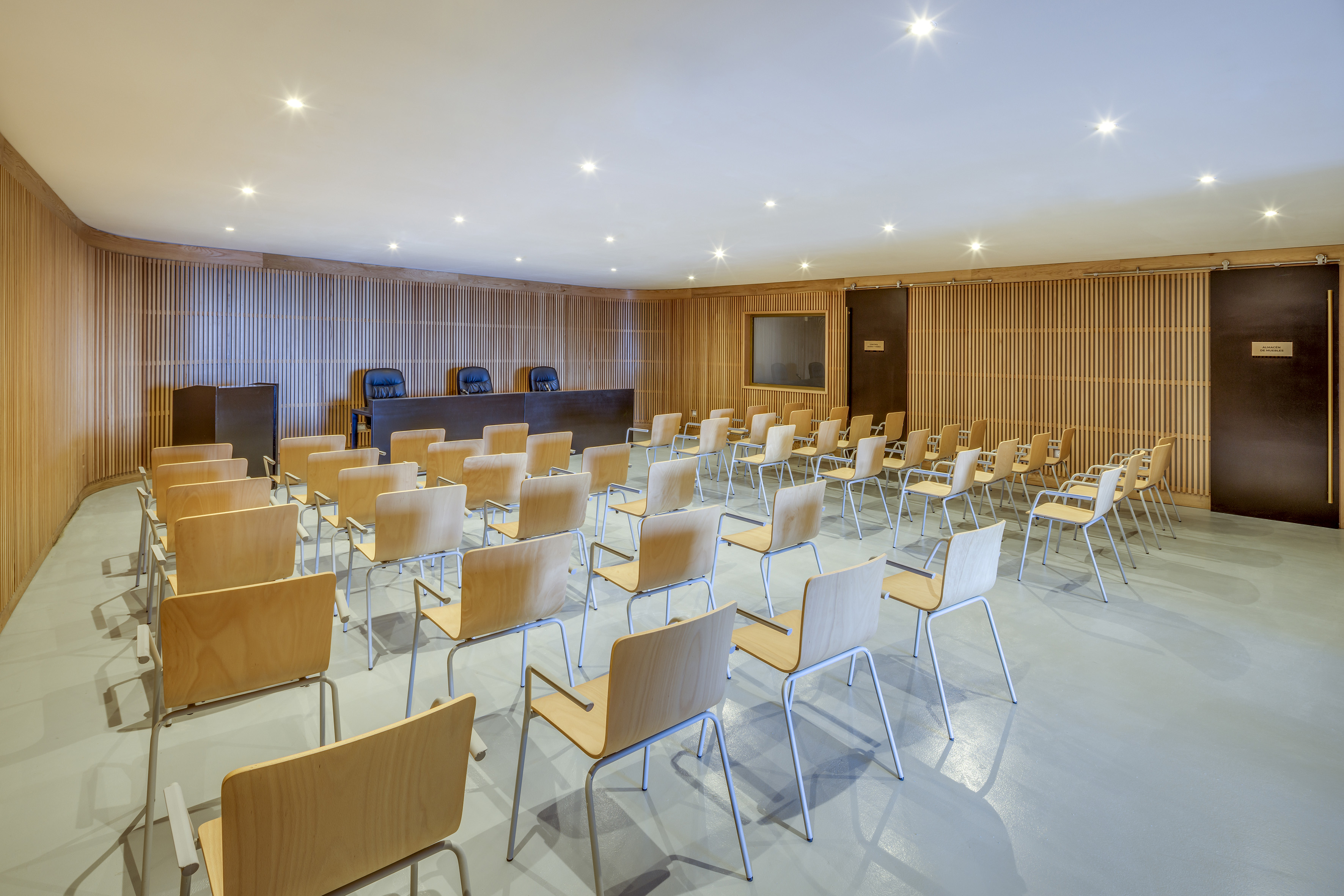 a room with many chairs