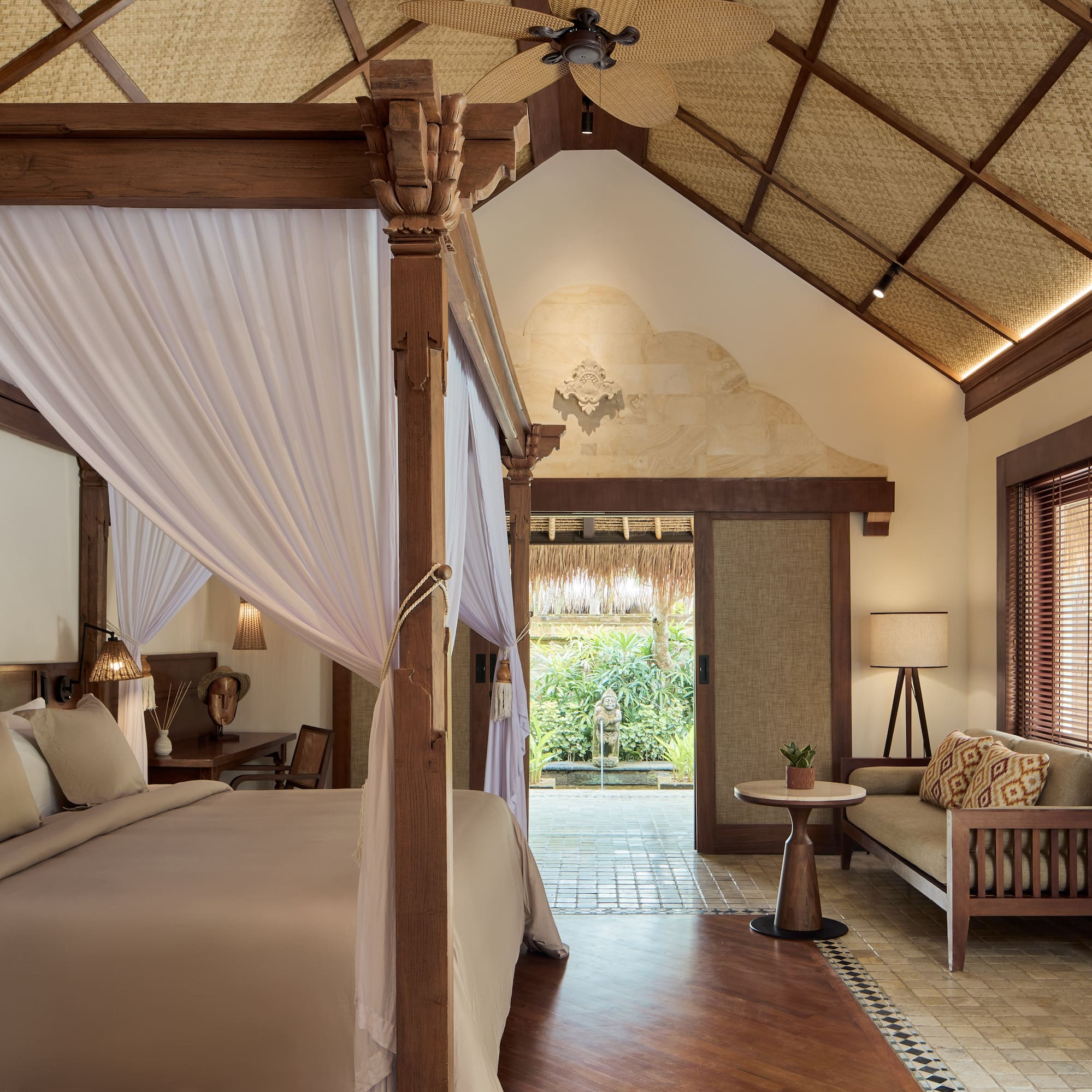 a room with a bed and a couch