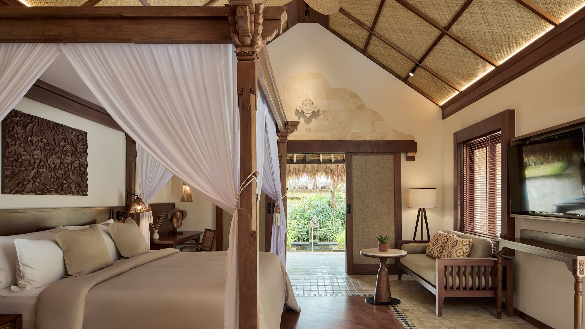 a room with a bed and a couch