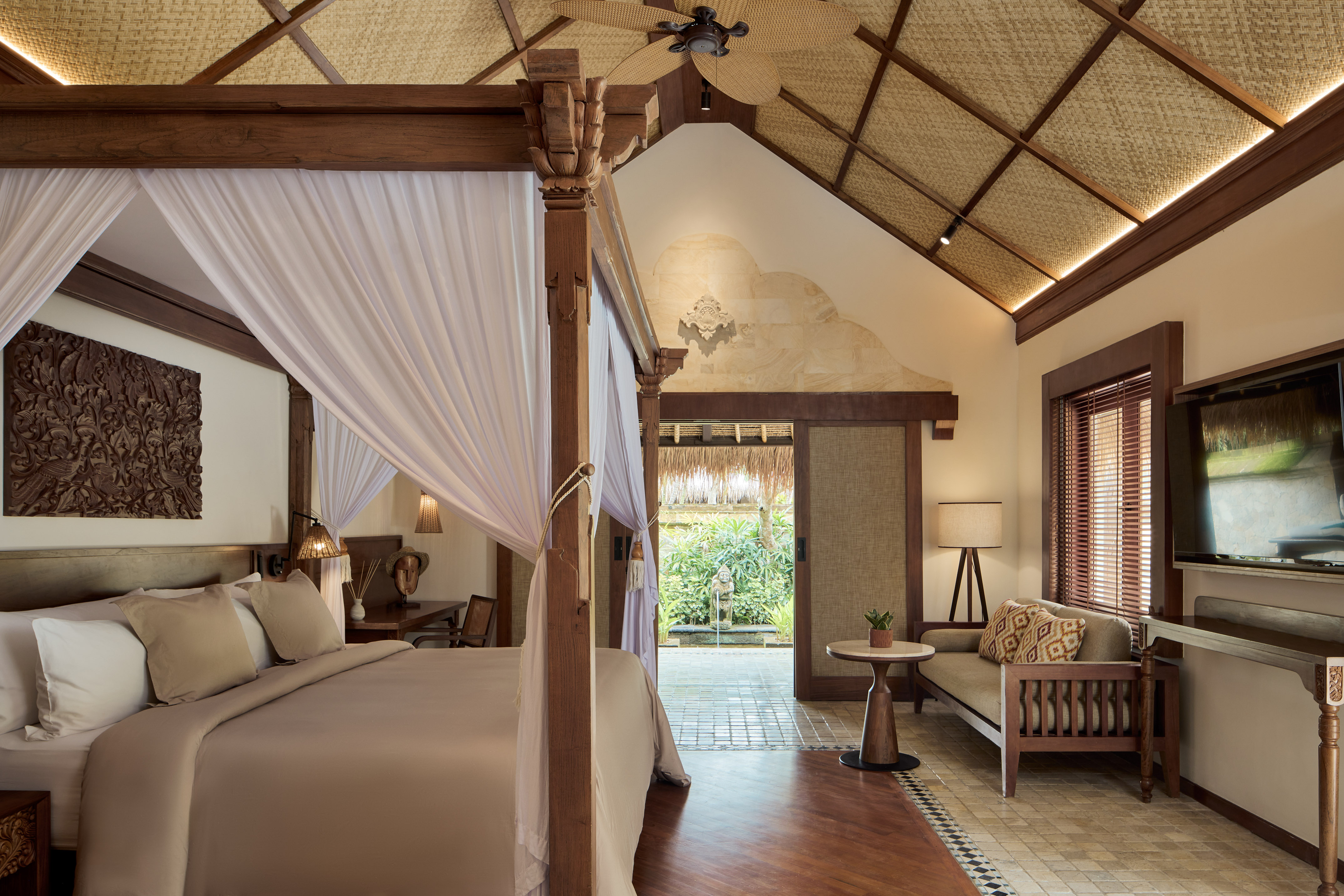 a room with a bed and a couch