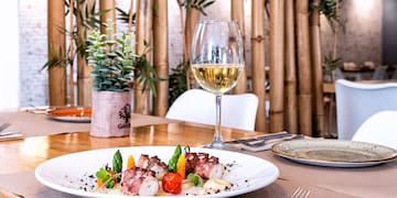 a plate of food on a table