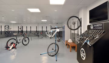 a bicycle in a room