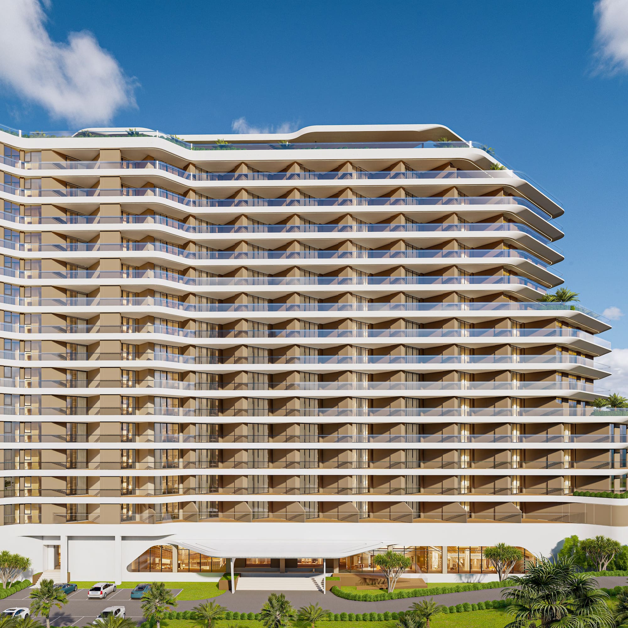 a large building with many windows