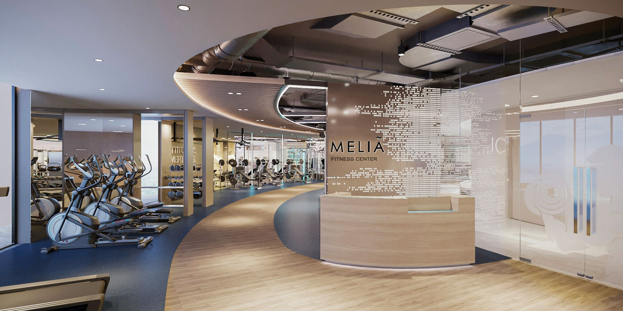 a gym with exercise equipment