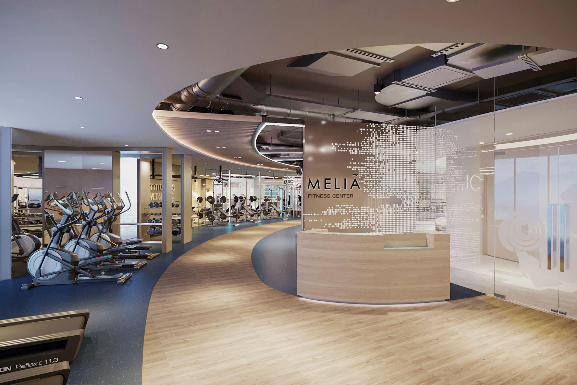 a gym with exercise equipment