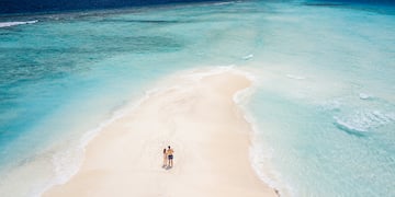 a couple of people on a beach