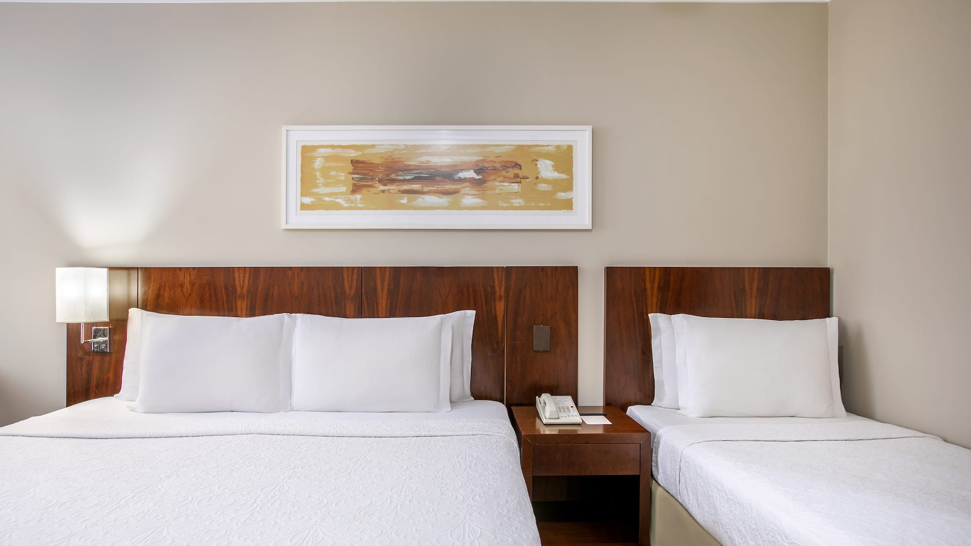 a room with two beds