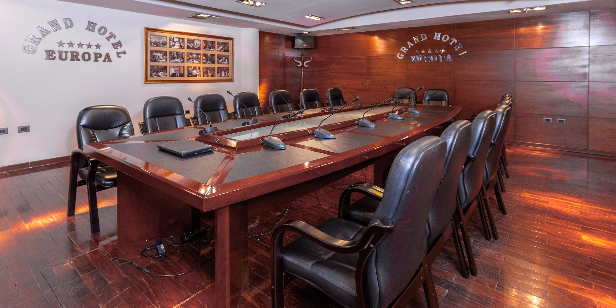 a conference room with chairs and a table