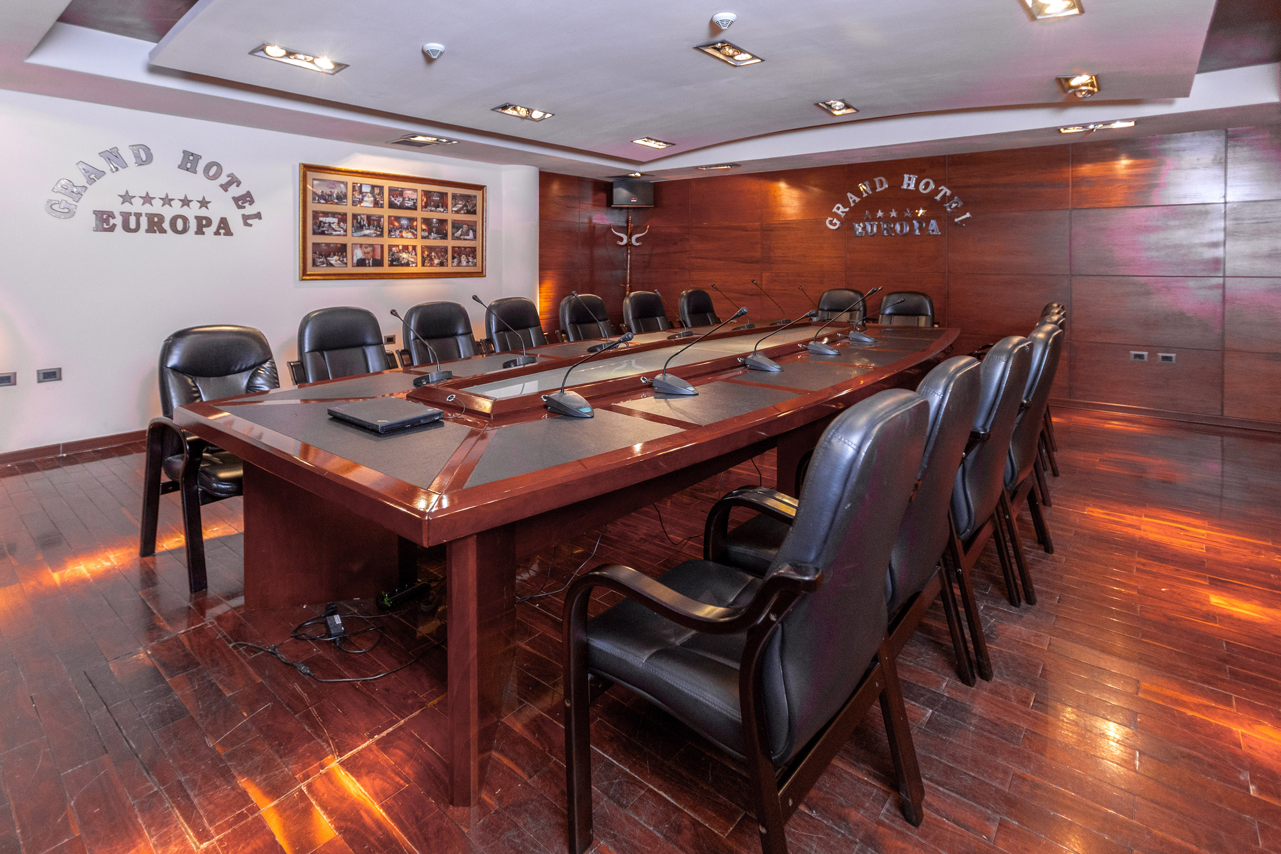 a conference room with chairs and a table