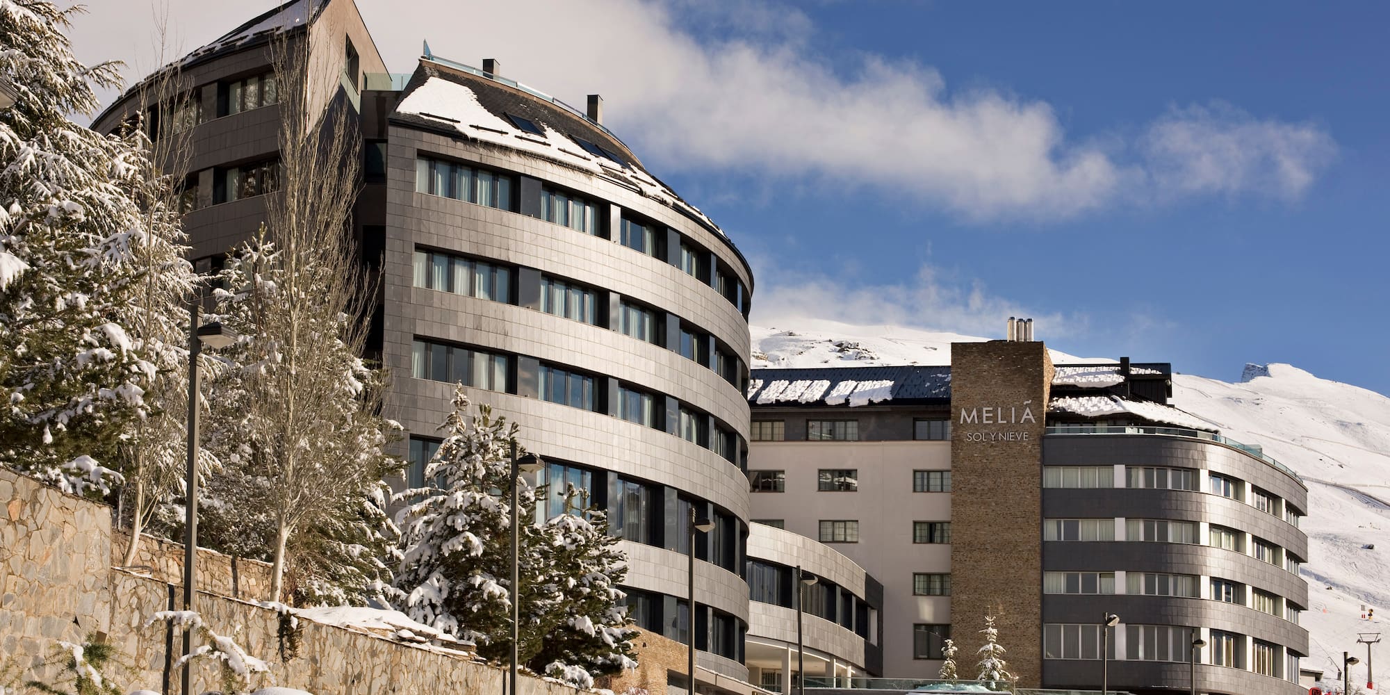 a building with snow on the ground