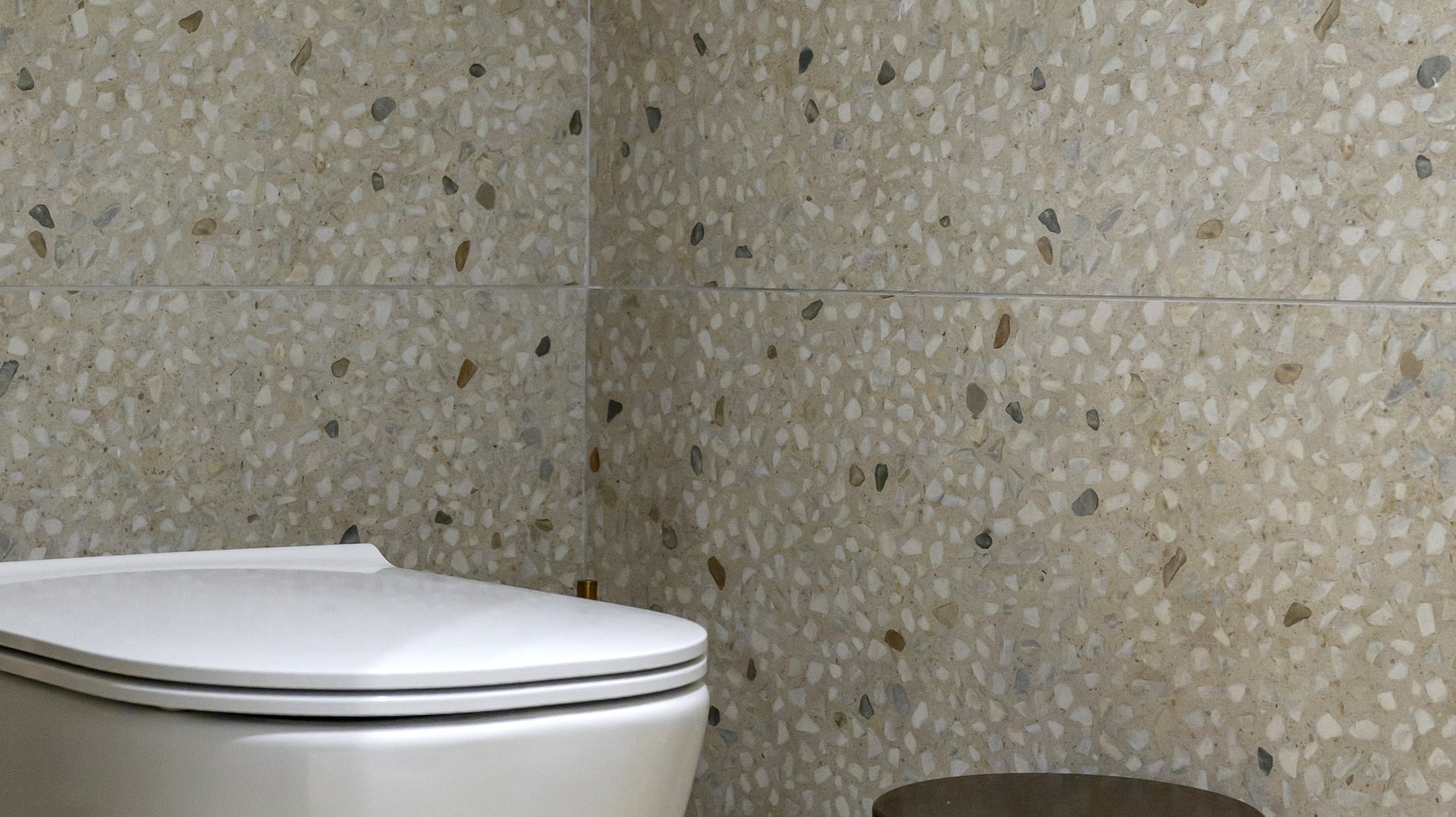 a toilet and trash can in a bathroom