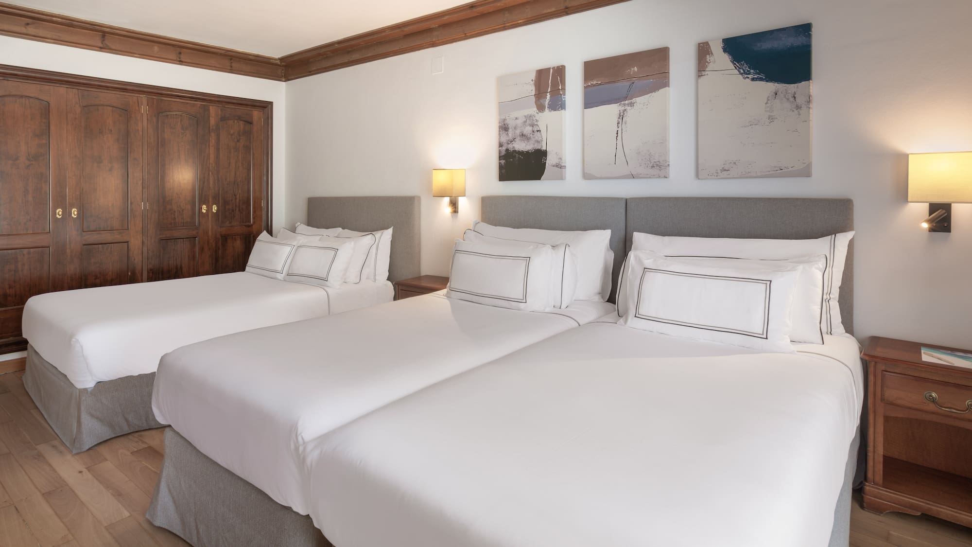 a room with two beds