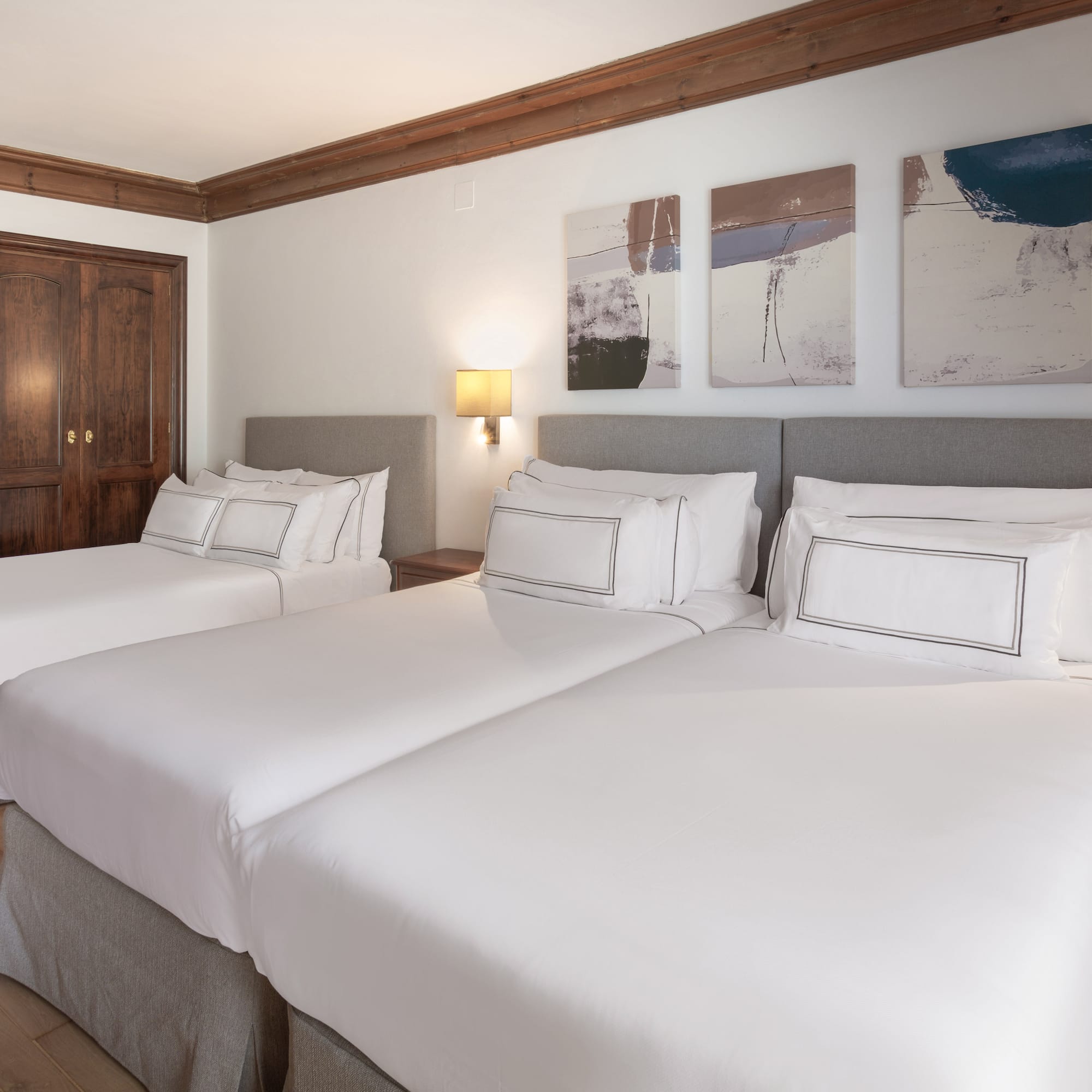 a room with two beds