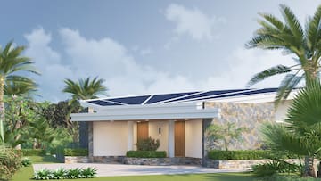 a house with a solar panel on the roof