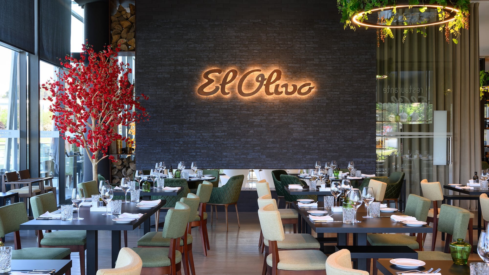 a restaurant with tables and chairs