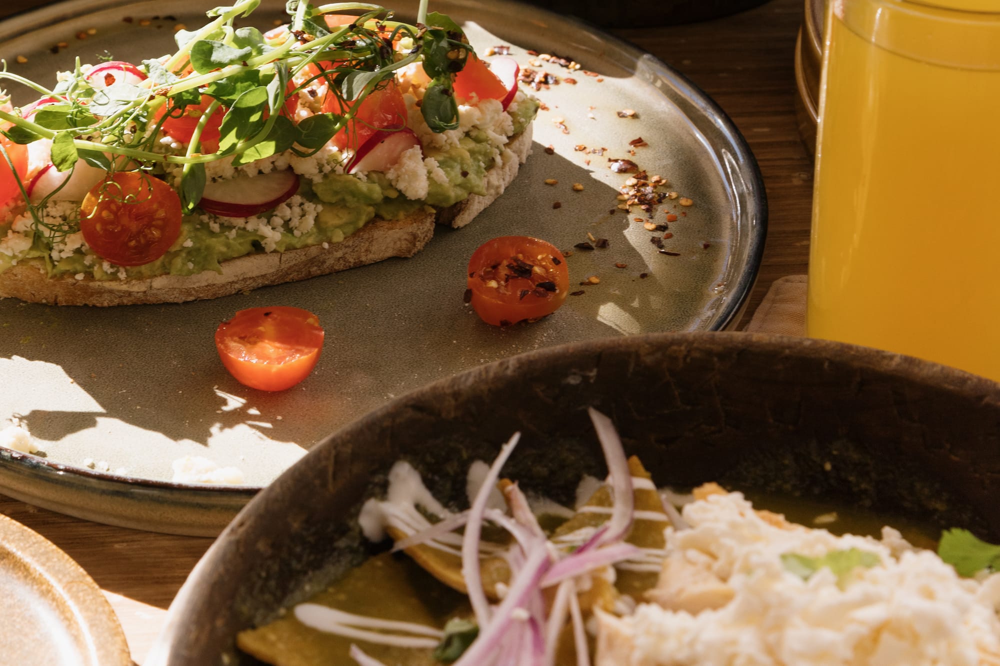 a plate of food on a table