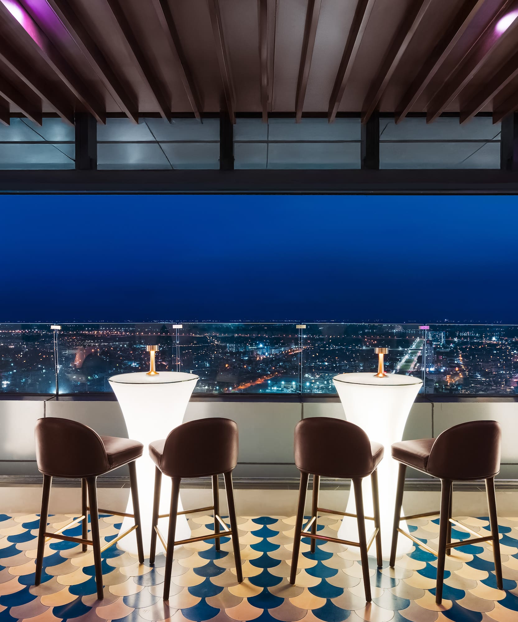 a room with a view of a city