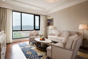 a living room with a couch and a coffee table