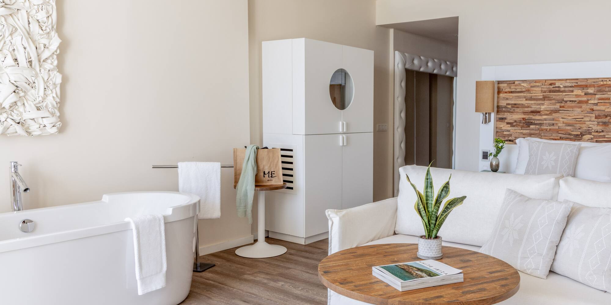 a room with a tub and a couch