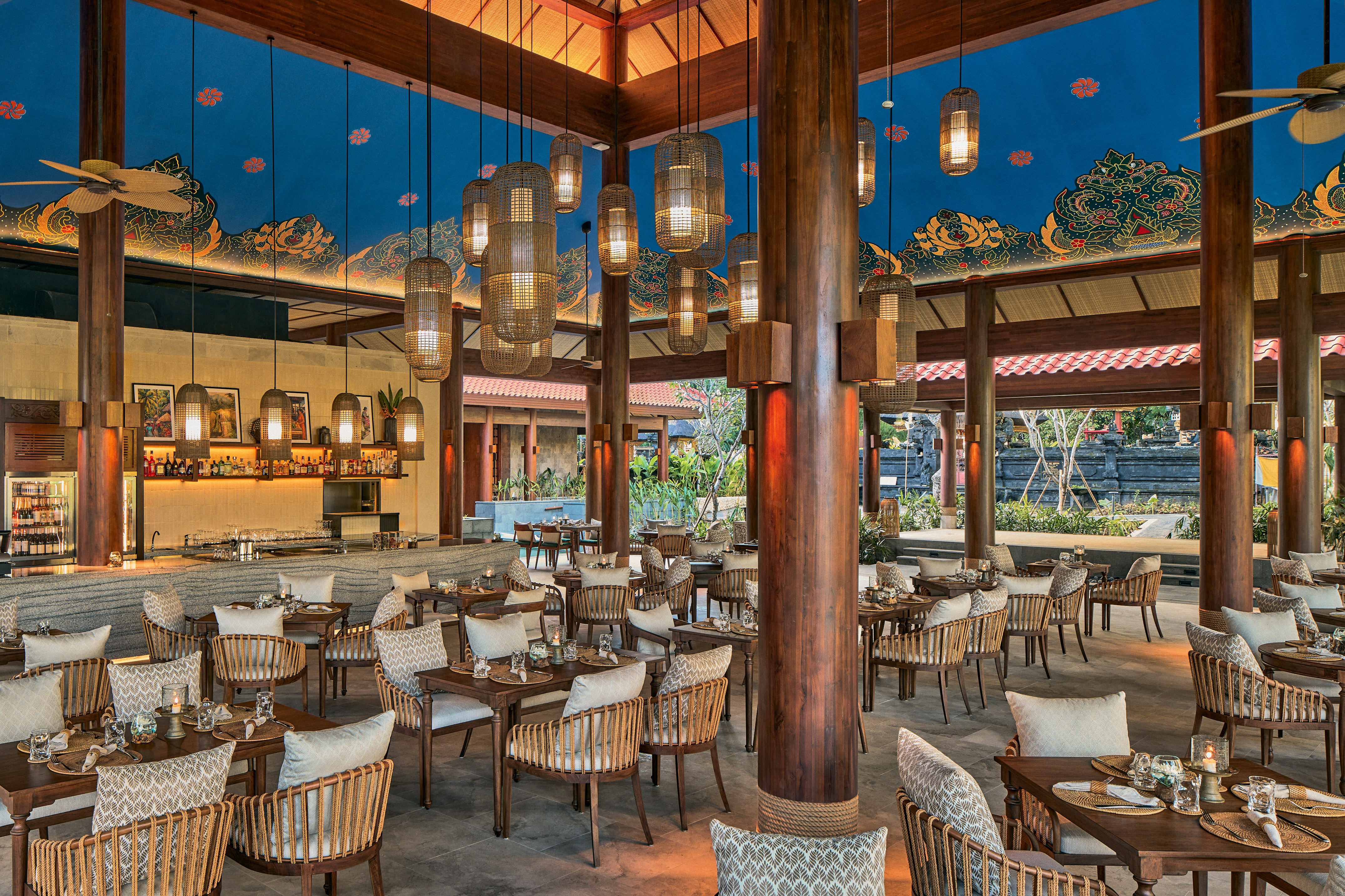 a restaurant with tables and chairs