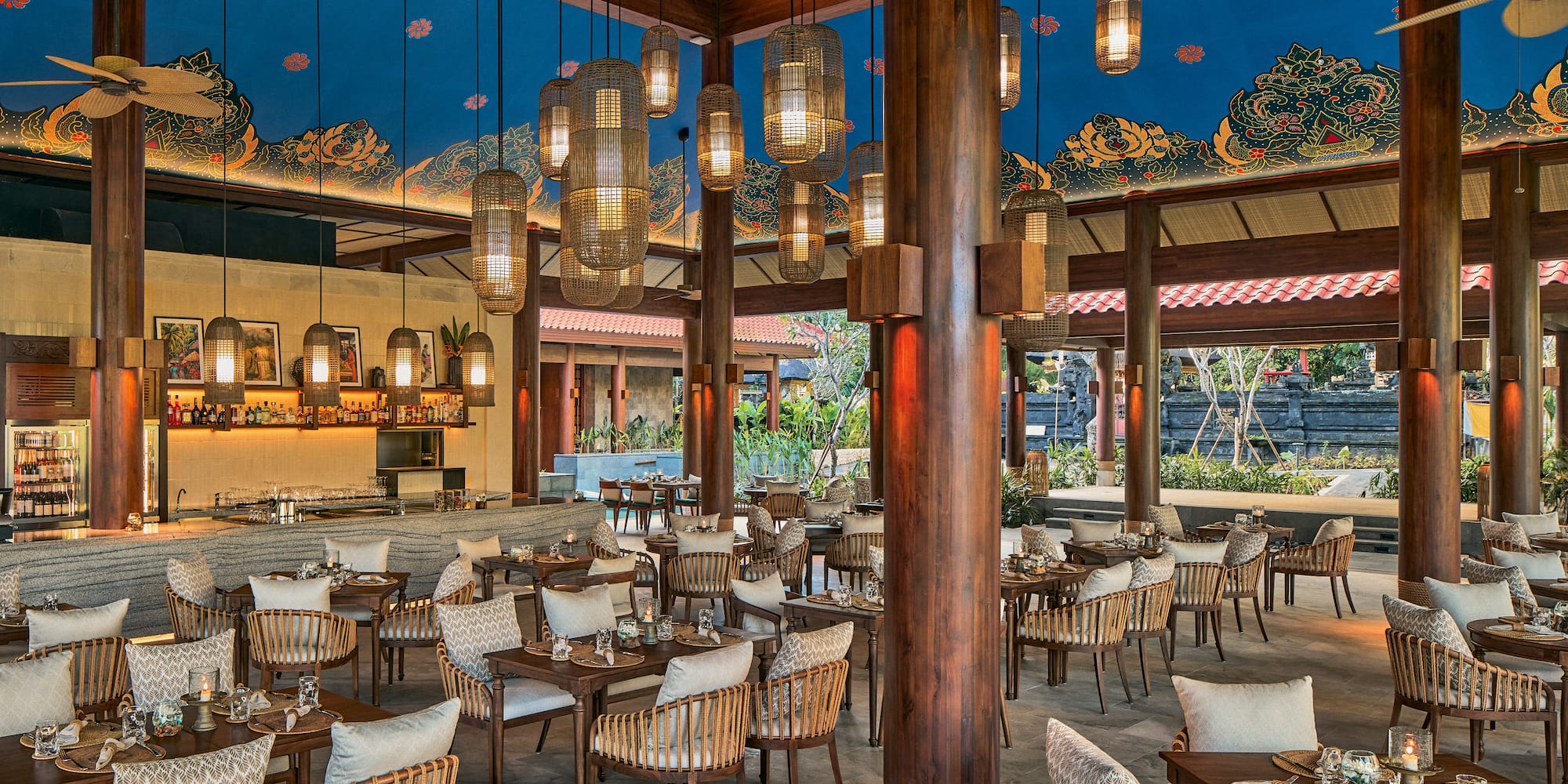 a restaurant with tables and chairs