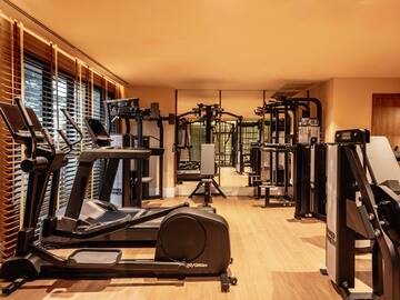 a room with exercise equipment