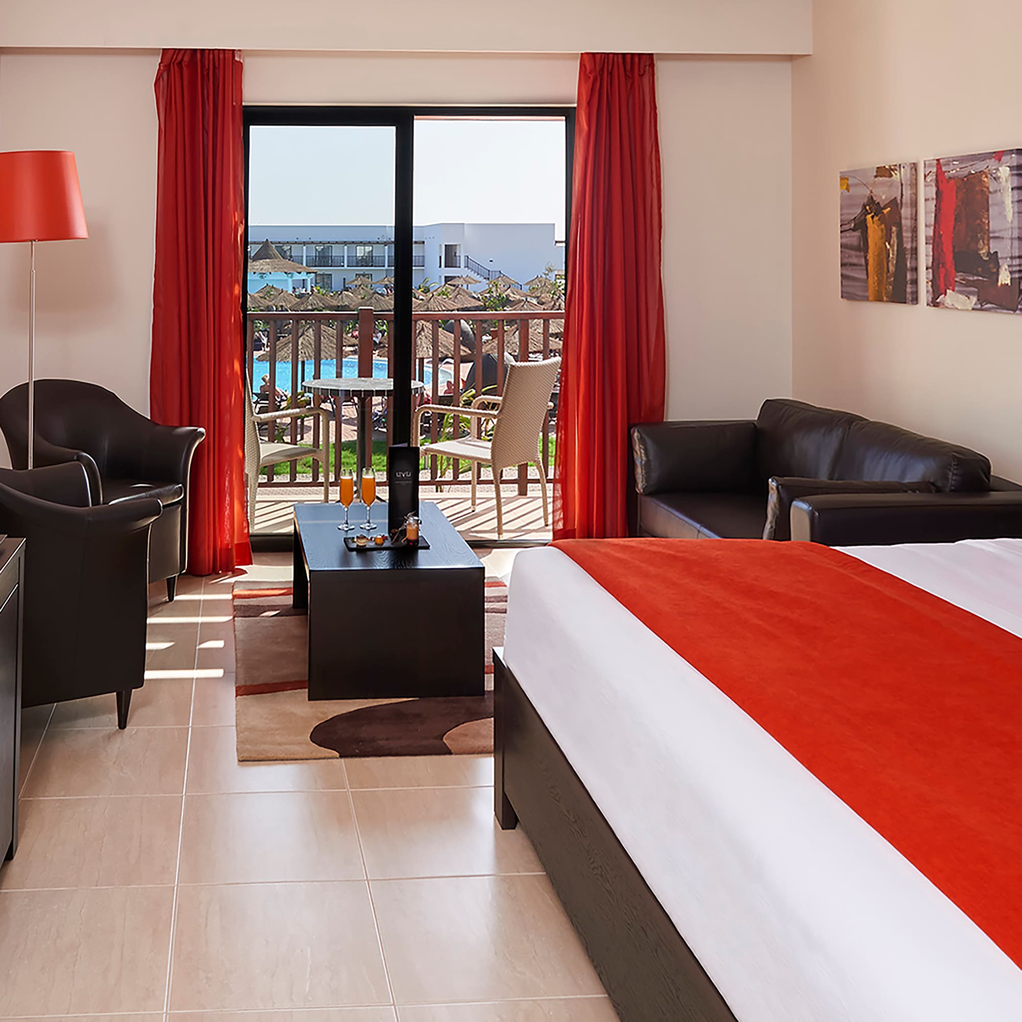 a room with a bed and a couch