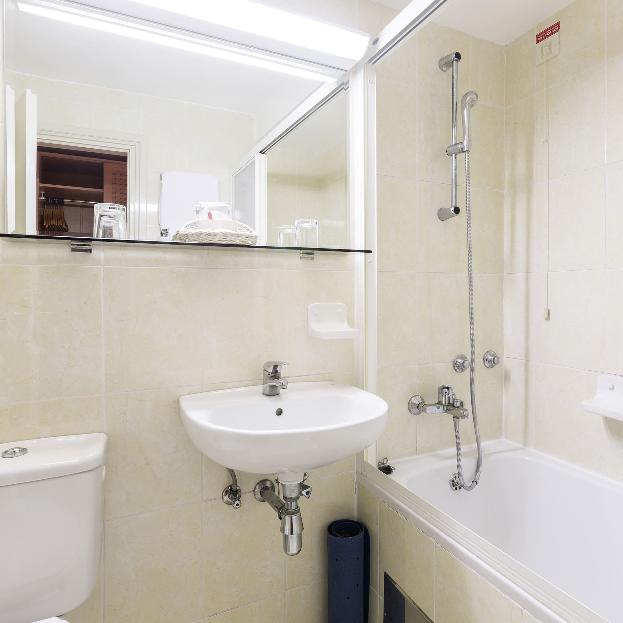 a bathroom with a sink and bathtub