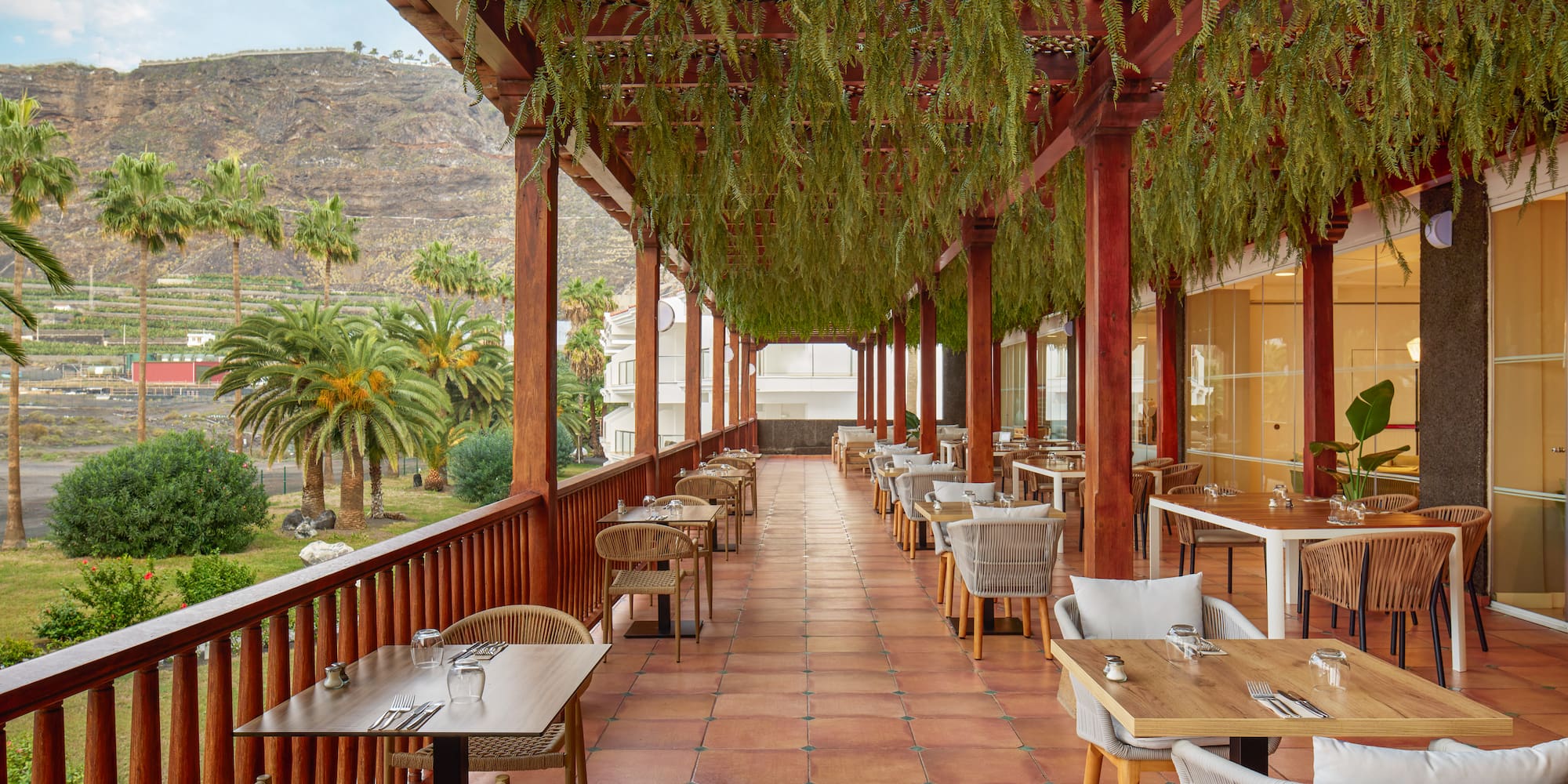 a restaurant with tables and chairs