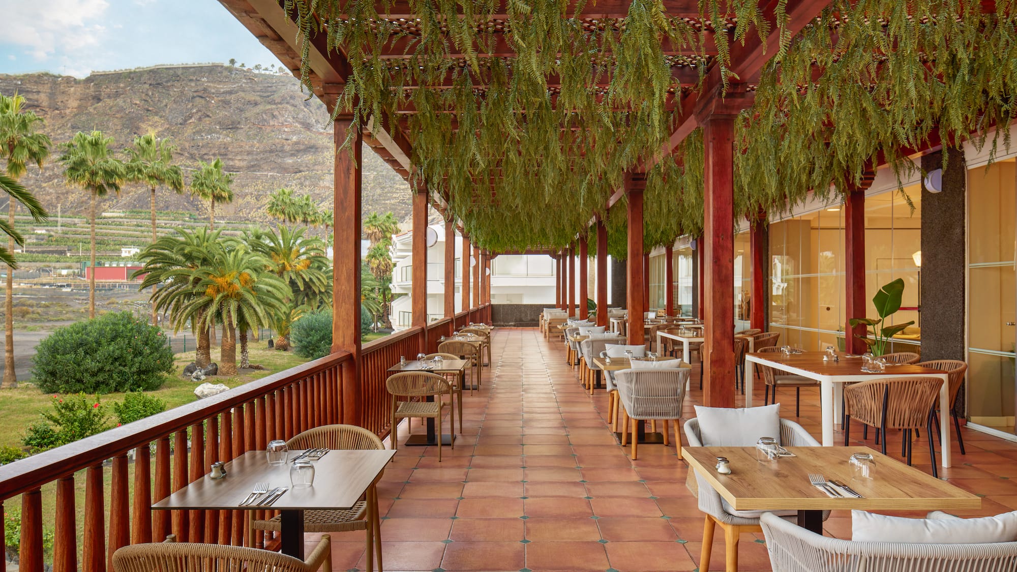 a restaurant with tables and chairs