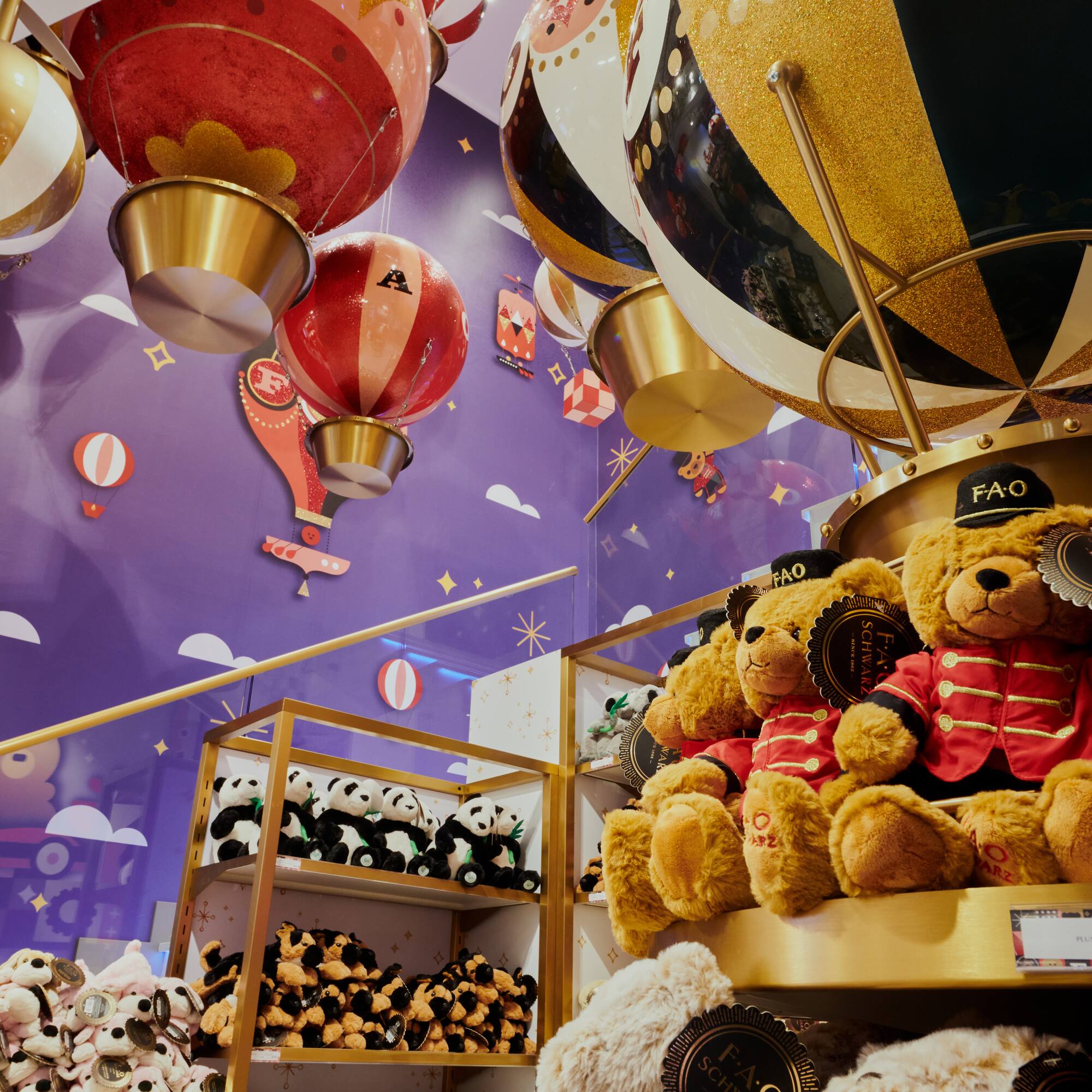 a stuffed animals and balloons in a store