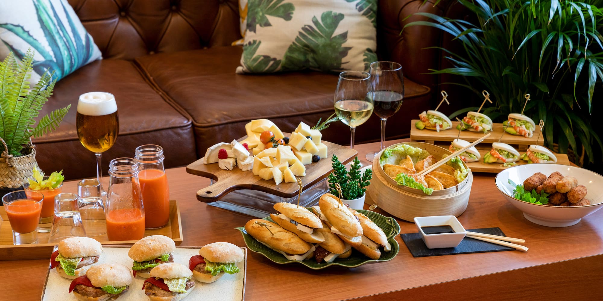 a table with food on it