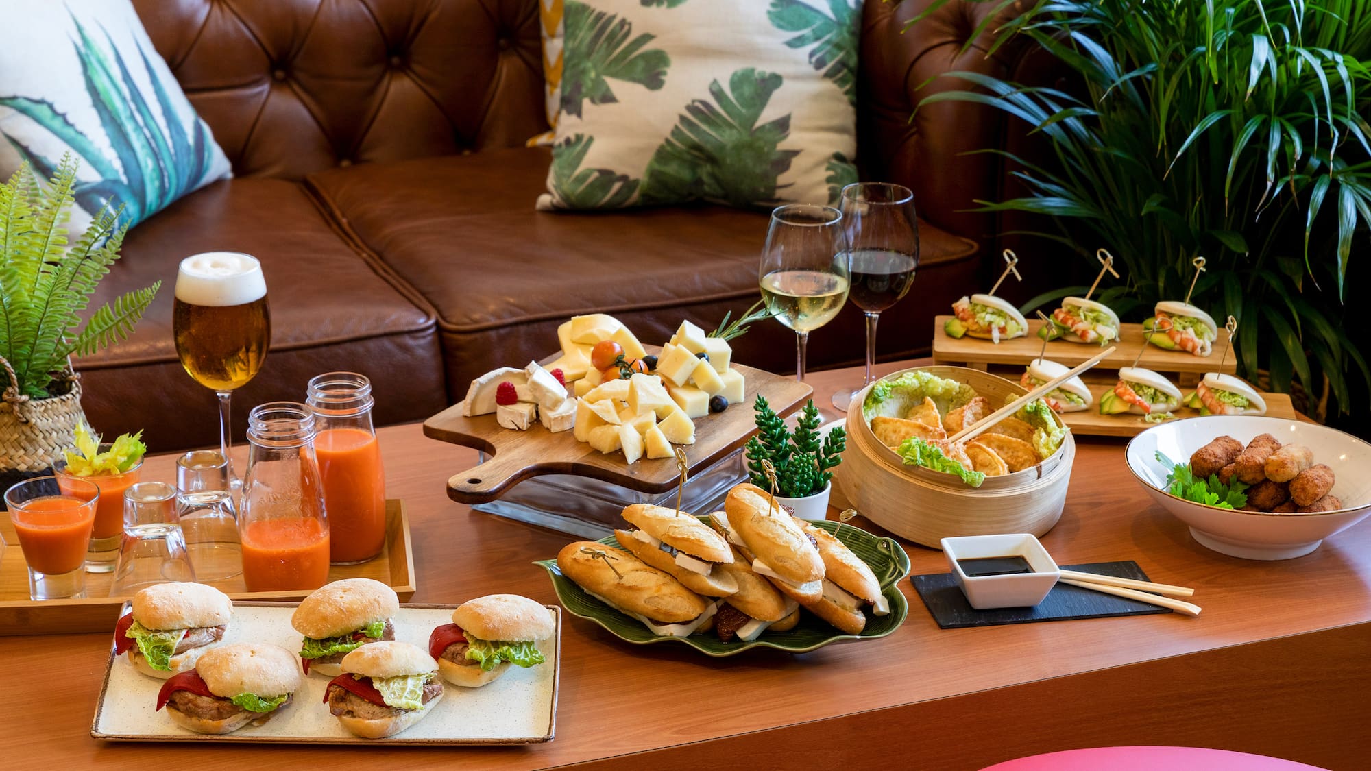 a table with food on it