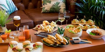 a table with food on it