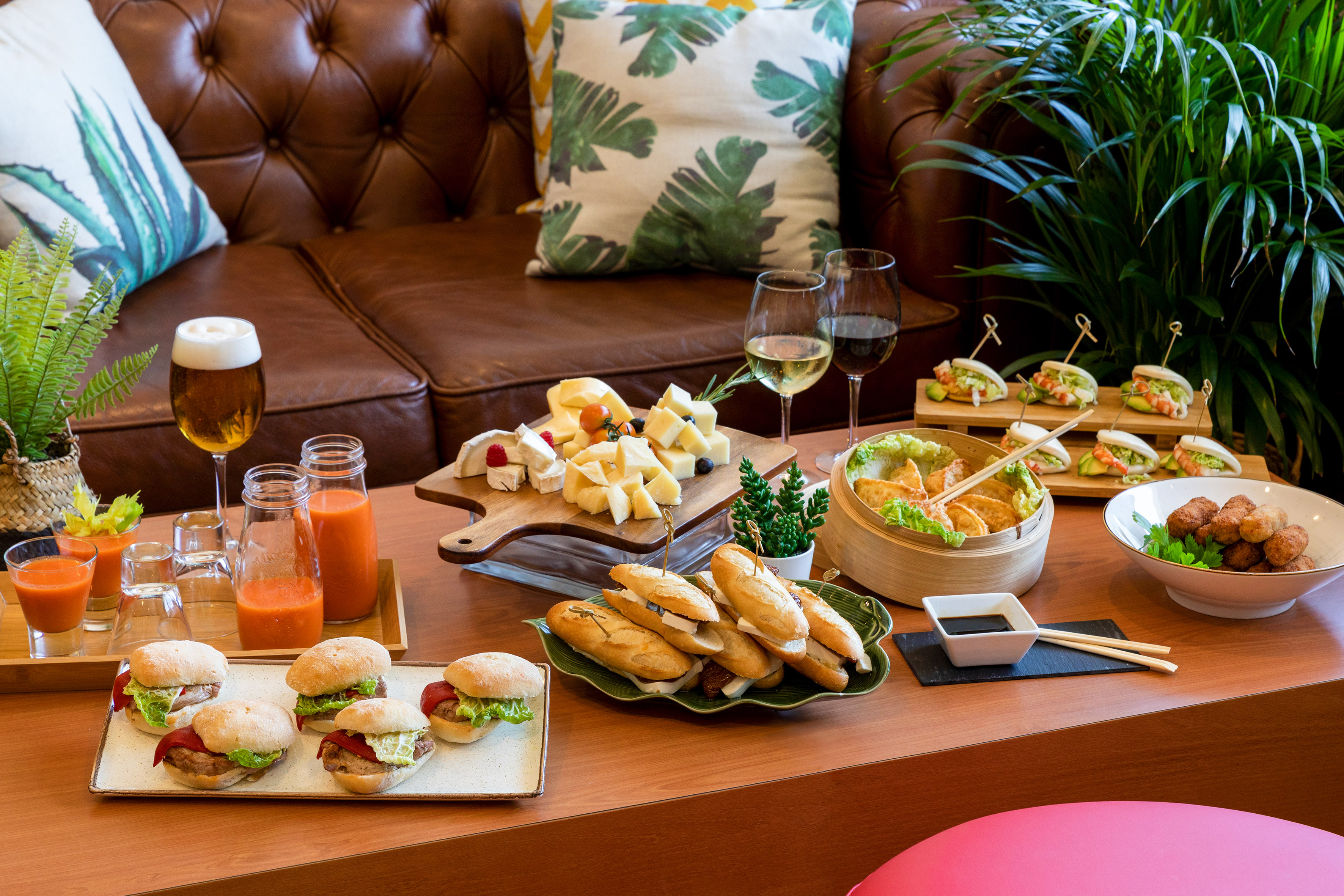 a table with food on it