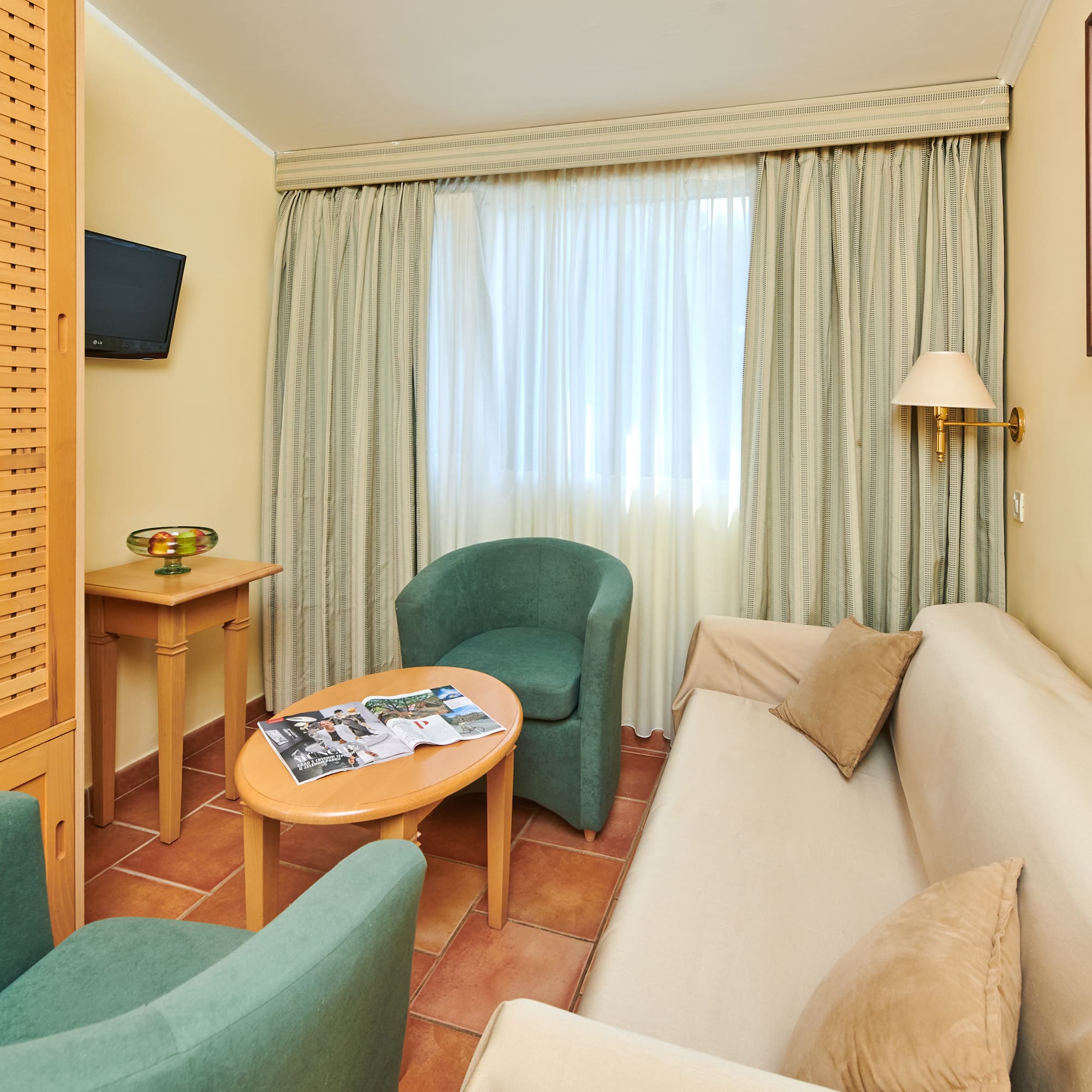 a room with a couch and a table