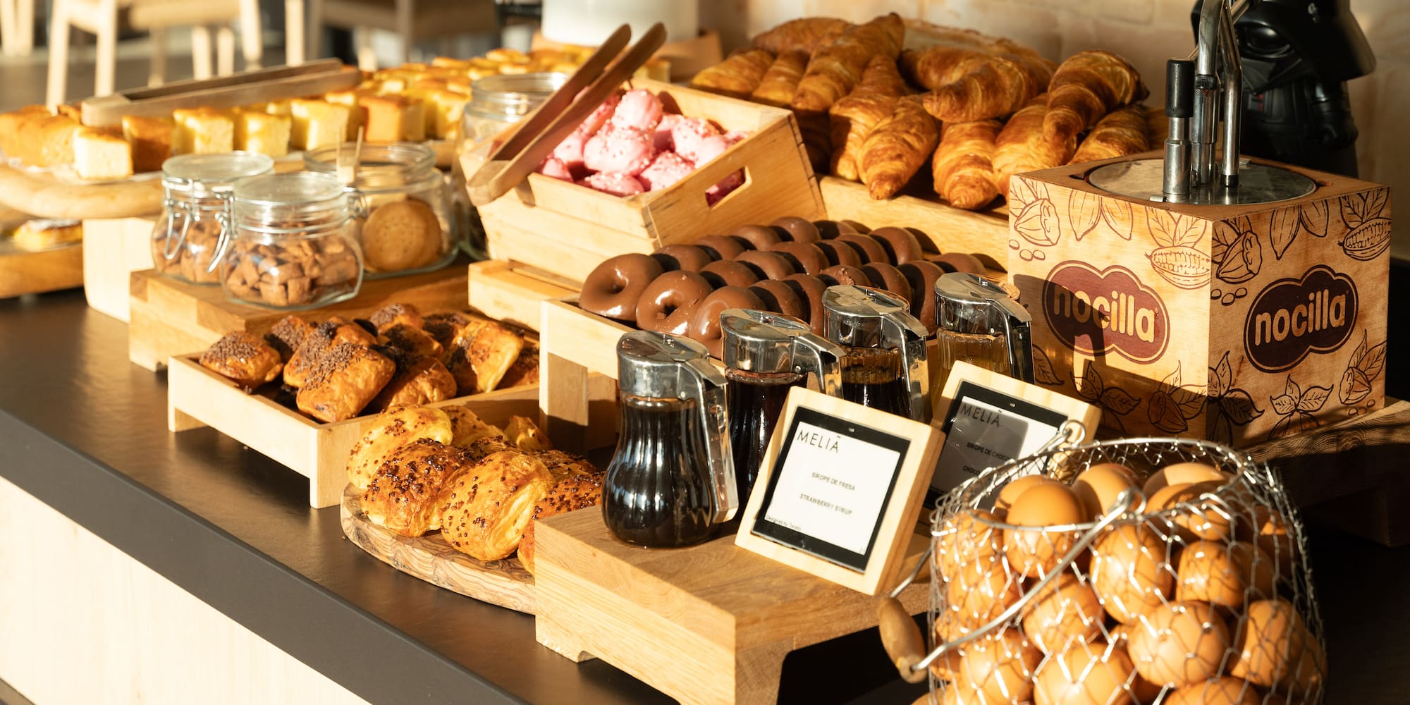 a table with food on it