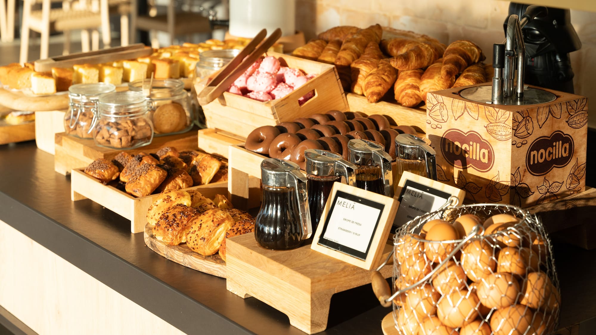 a table with food on it