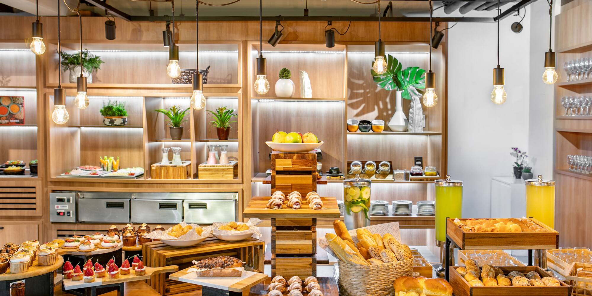 a food on display in a restaurant