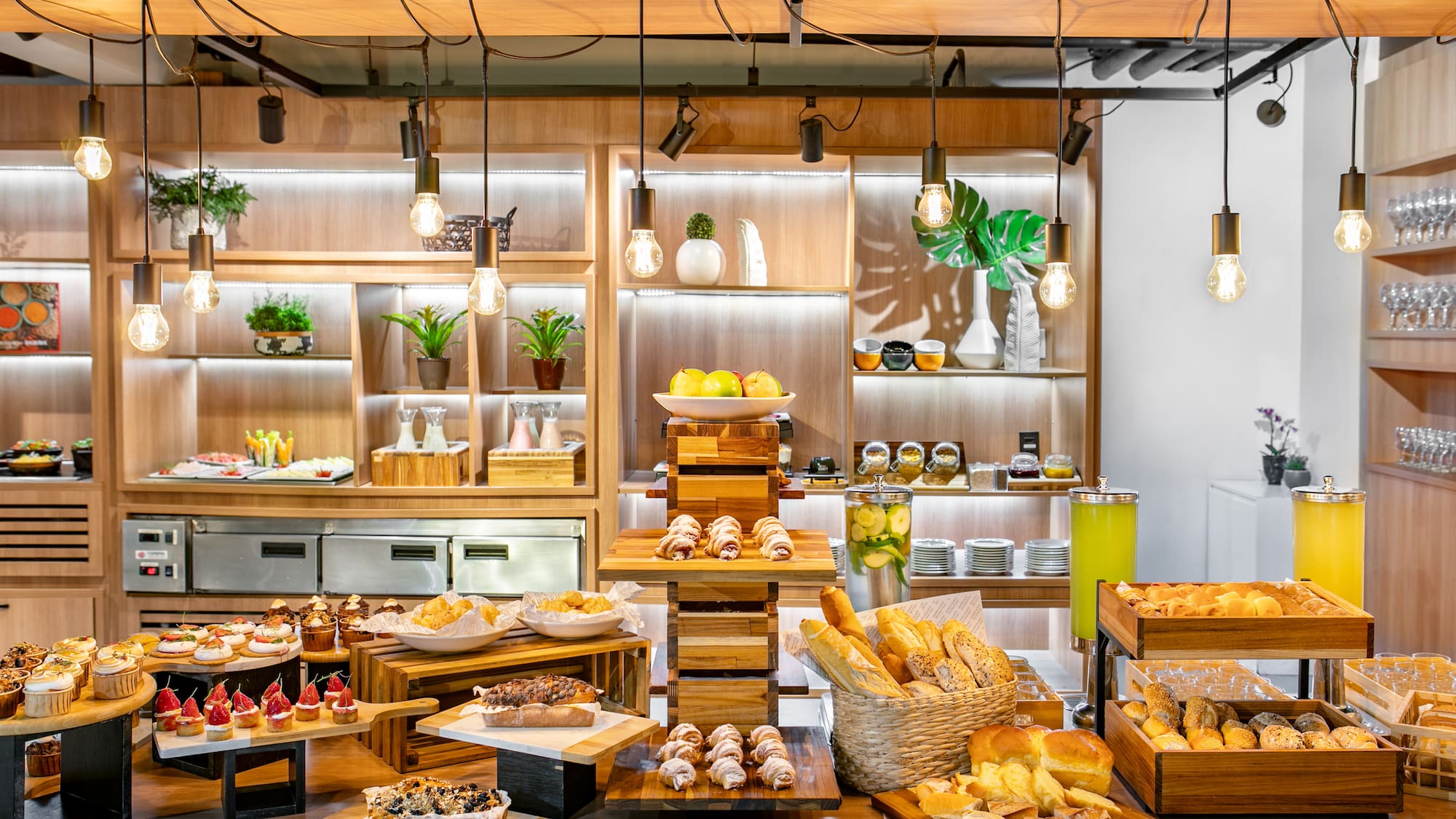 a food on display in a restaurant
