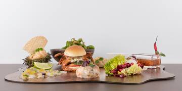 a plate of food on a table