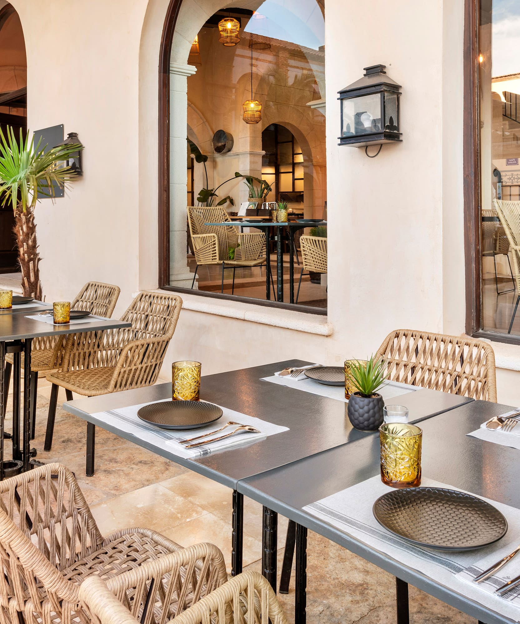 a table set up for a meal