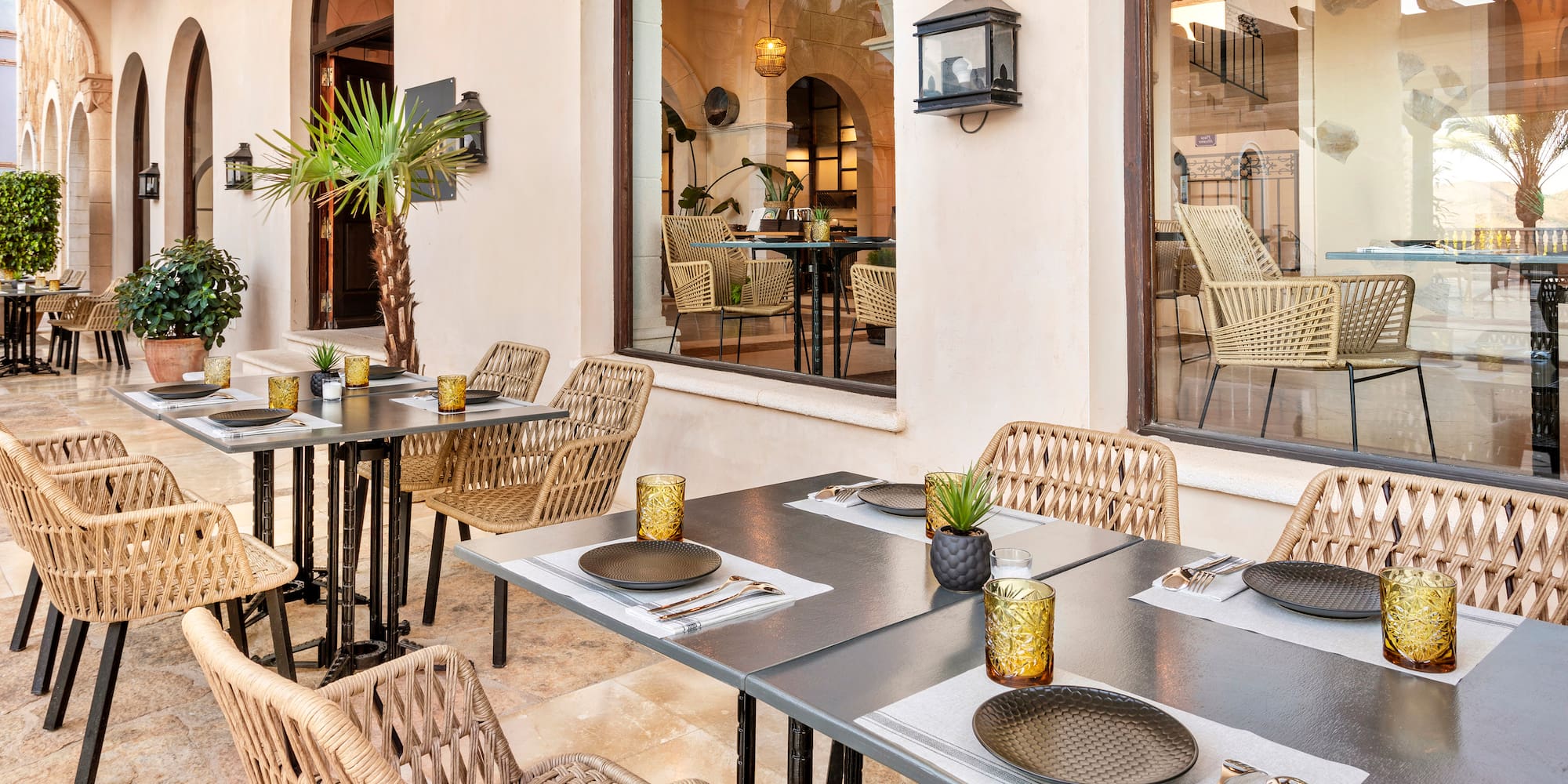 a table set up for a meal